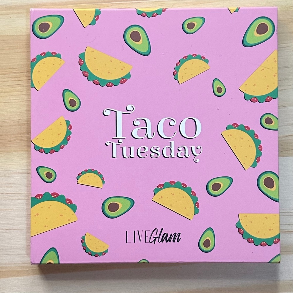 LiveGlam Taco Tuesday Pressed Powders Eyeshadow Palette w mirror. Brand new.